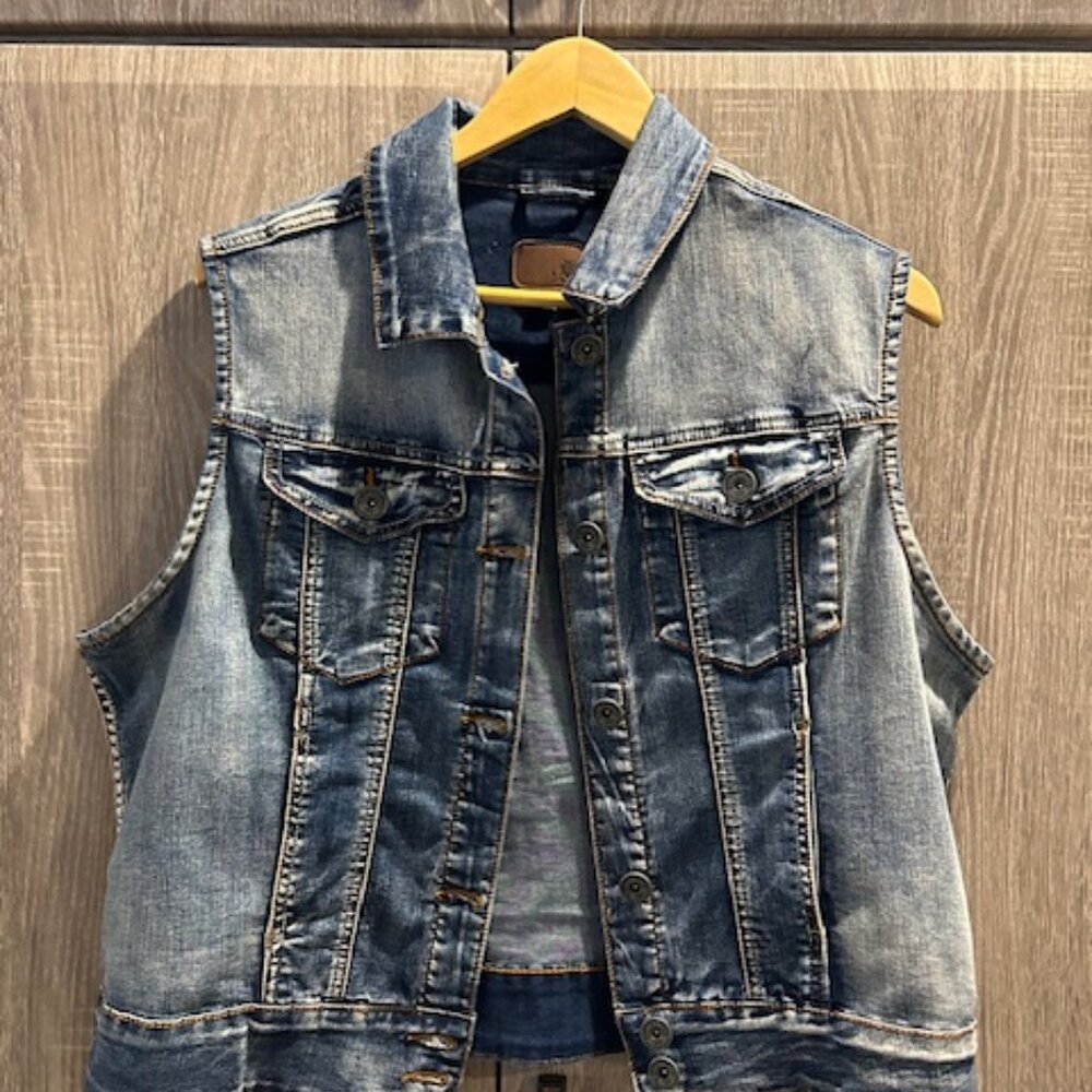 Women's Rubberband Denim Vest